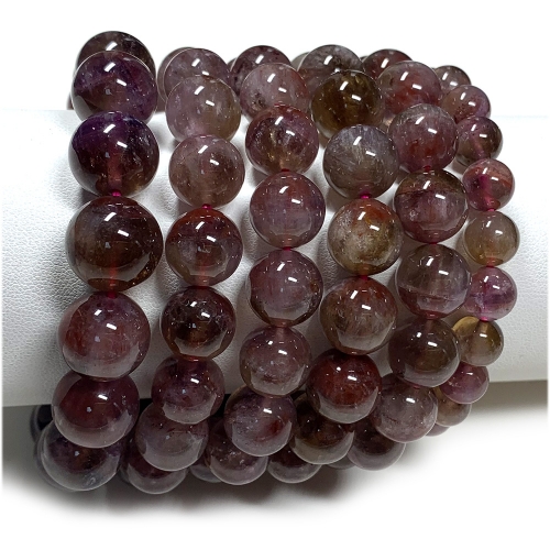 Veemake Natural Genuine Purple Red Auralite Super 23 Crystal Bracelet Round Loose Beads 08063