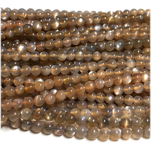 AAA High Quality Real Genuine Natural Gray Black Gold Sunstone  flash light Round Loose Gemstone Ball Beads 15.5" 08088