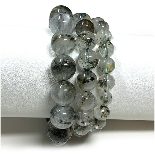 Veemake Natural Genuine Clear Sea Urchin Crystal Stone Bracelet Round Loose Beads 08059