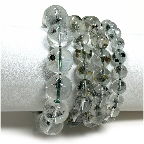 Veemake Natural Genuine Clear Sea Urchin Crystal Stone Bracelet Round Loose Beads 08058