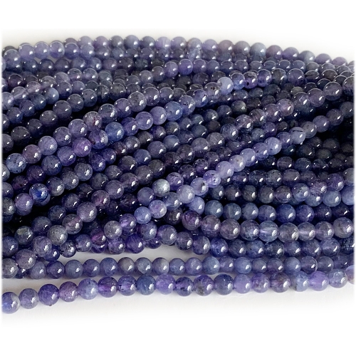16” Veemake Natural Genuine Purple Blue Tanzanite Round Loose Gemstone Jewelry Beads Making Necklaces Bracelets  08076