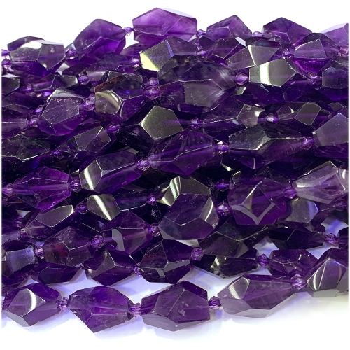 Natural Genuine Raw Mineral Purple Amethyst Nugget Free Form Loose Hand Cut Faceted Necklace Bracelet Jewelry Big Beads 08132