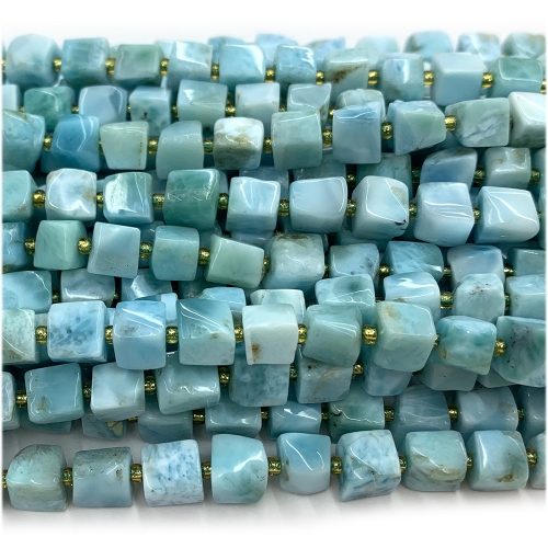 Real Natural Genuine Blue Larimar Free Form Cube Loose Jewerly Making Beads 08149