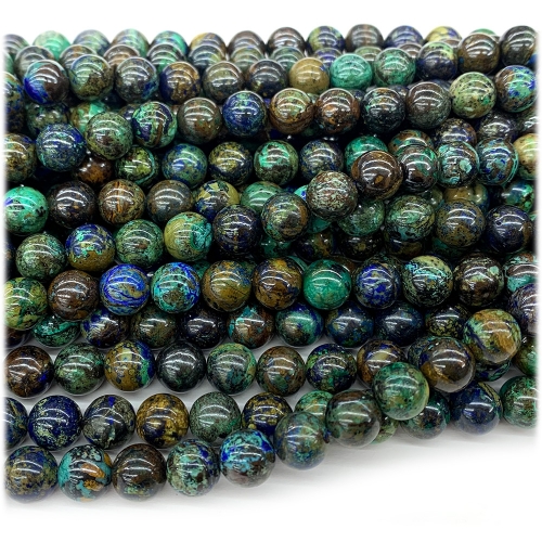 Natural Genuine Blue Azurite  Round Loose Gemstone Stone Beads Jewelry Design Necklace Bracelets 08231