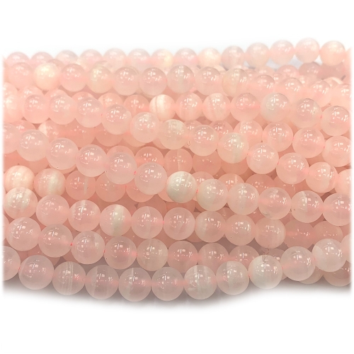 16" Natural Genuine pink Calcite Iceland Spar Round Loose Gemstone Jewelry Necklaces Bracelets Gemstones Beads 08212