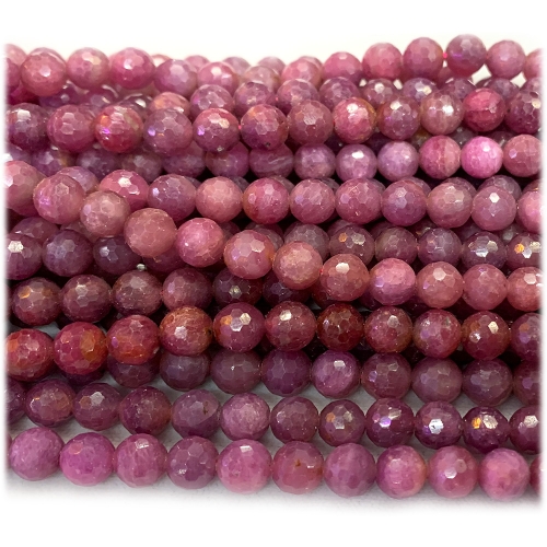 Natural Genuine Red Ruby Round Loose Gemstone Stone Faceted Beads Jewelry Design Necklace Bracelets 08213
