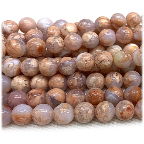 Natural Genuine Pink Chalcedony Round Loose Gemstone Stone Beads Jewelry Design Necklace Bracelets 08228