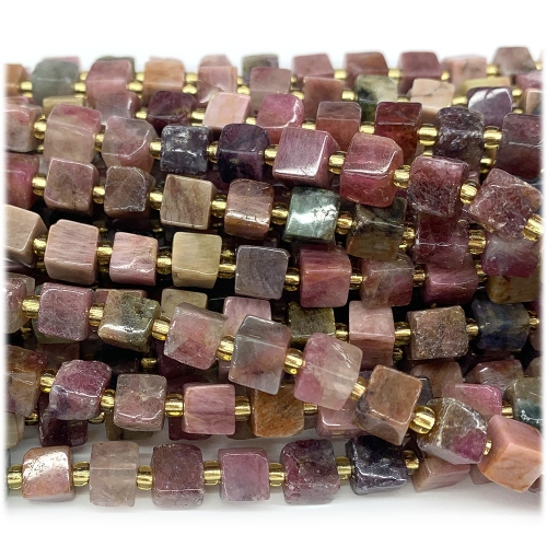 Real Natural Genuine Tourmaline Free Form Cube Loose Jewerly Making Beads 08233