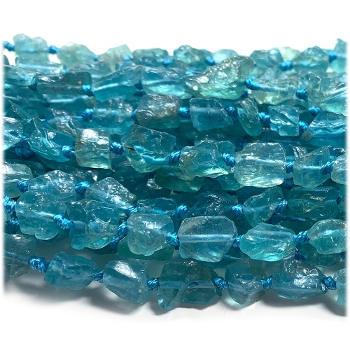 High Quality Natural Genuine Raw Mineral Clear Green Blue Apatite Fluorapatite Nugget Free Form Loose Rough Matte Faceted Beads 08241