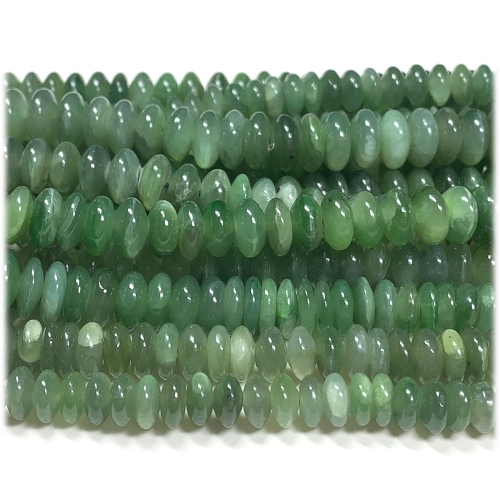 Natural Genuine Russia Dark Green Jade Loose Gemstone Rondelle Jewelry Necklaces Bracelets Beads 08244