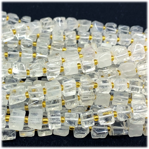 Real Natural Genuine Clear Rock Quartz Crystal Free Form Cube Loose Jewerly Making Beads 08285