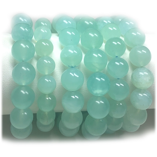 Veemake High Quality Natural Genuine Blue Green Serpentine Jade Bracelet Necklace Round Loose Beads 08268