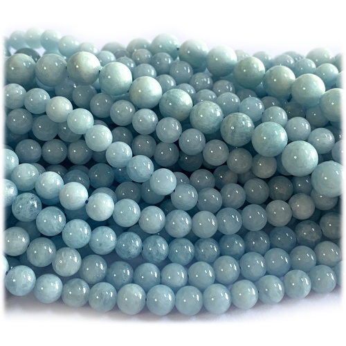 15.5" Veemake Natural Genuine Clear Blue Green Aquamarine Round Loose Gemstone Jewelry Beads  Necklaces Bracelets 08258