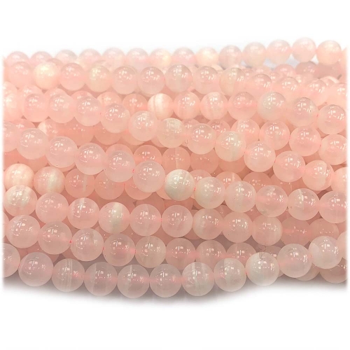 16" Natural Genuine pink Calcite Iceland Spar Round Loose Gemstone Jewelry Necklaces Bracelets Gemstones Beads 08212