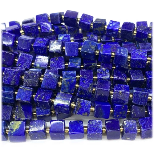 Real Natural Genuine Blue Lapis Lazuli Free Form Cube Loose Jewerly Making Beads 08220