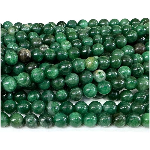 Natural Genuine Green Chlorite Euchlorite Fuchsite Round Loose Gemstone Stone Beads Jewelry Design Necklace Bracelets 08119