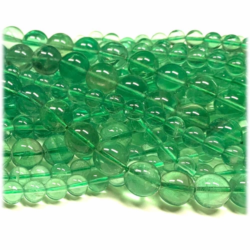 Genuine Natural AAA High Quality Clear Dark Green Fluorite Semi-precious stones Round  Beads  08252