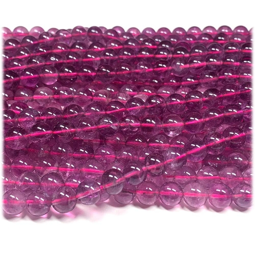 Veemake Genuine Natural Purple Pink Fluorite Round Loose Necklaces Bracelets Beads Jewelry Making 08249