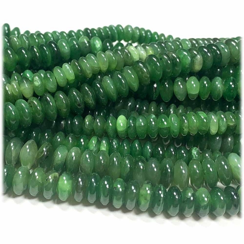 High Quality Natural Genuine Russia Dark Green Jade Loose Gemstone Rondelle Jewelry Necklaces Bracelets Beads 082422