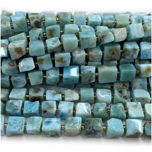 Real Natural Genuine Blue Larimar Free Form Cube Loose Jewerly Making Beads 08148