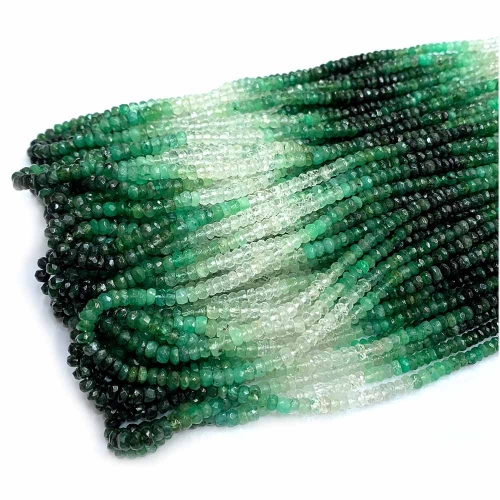 Veemake Natural Stone Genuine Gemstone High Quality Green Emerald  Faceted Rondelle Jewelry Necklaces Bracelets Loose Small Beads 08155