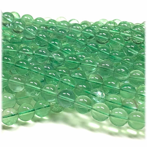 Genuine Natural AAA High Quality Clear Green Fluorite Semi-precious stones Round  Beads  15.5" 08251