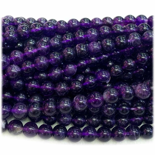 Veemake Genuine Natural dark Purple Fluorite Round Loose Necklaces Bracelets Beads Jewelry Making  8mm 08218