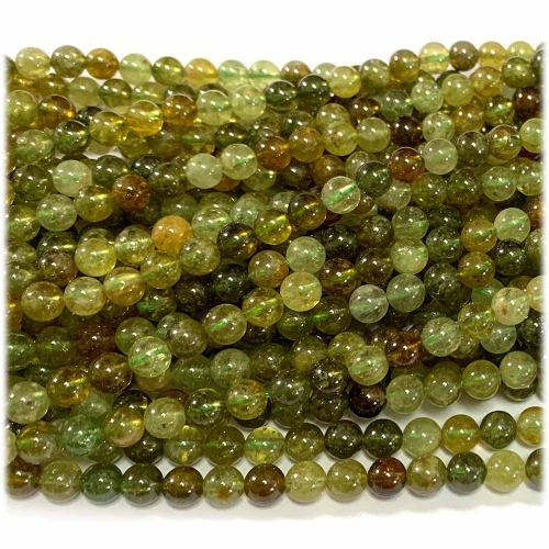 Discount Wholesale Natural Genuine Green Orange Garnet Tsavorite Round Loose Stone Beads 4mm-10mm Fit Jewelry 08290