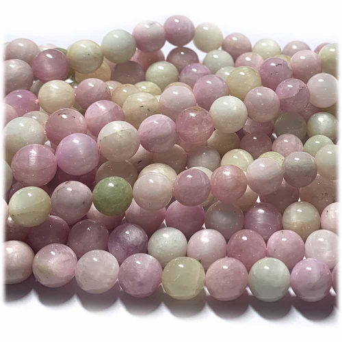 15.5" Veemake Natural Genuine Green Pink Purple Kunzite Spodumene Hiddenite Cat's Eye Round Loose Gemstone Beads Necklaces Bracelets 6-14mm  08319